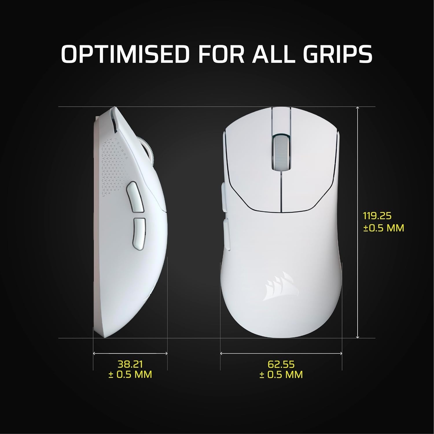 White Ultralight Wireless Gaming Mouse 33K DPI 8000Hz 36g FPS