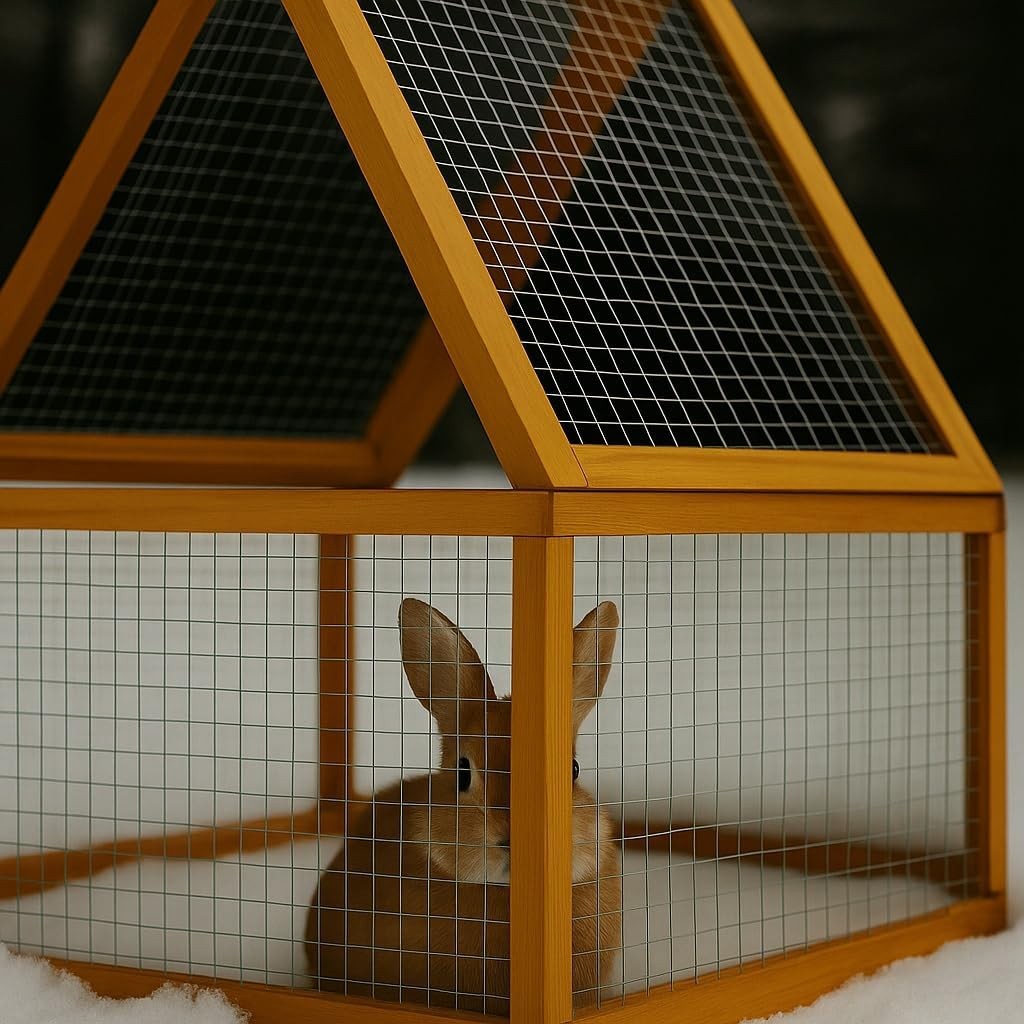 Wooden Rabbit Run Outdoor Small Animal Enclosure Secure Mesh Cover