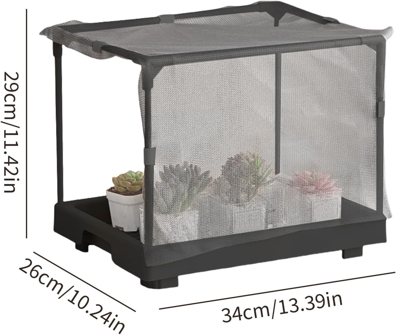 Mini Indoor Greenhouse Mesh Cover Plant Shelter Raised Succulent Grow Box