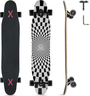 46" Longboard Skateboard Pro Complete 8-Layer Maple Wood Deck Teens & Adults