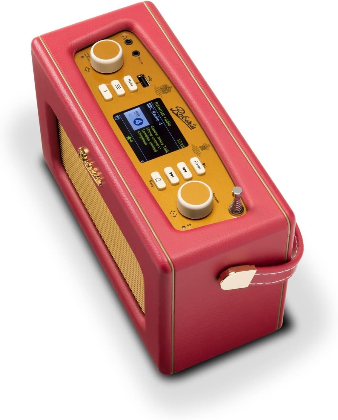 Portable FM/DAB/DAB+ Internet Radio with Bluetooth & Wi-Fi Classic Red
