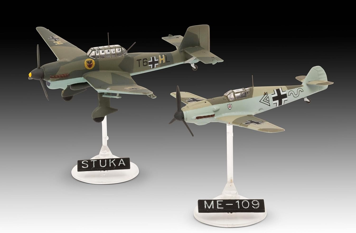 1:144 Scale Messerschmitt Bf109E & Junkers Ju87B Stuka Military Model Kit