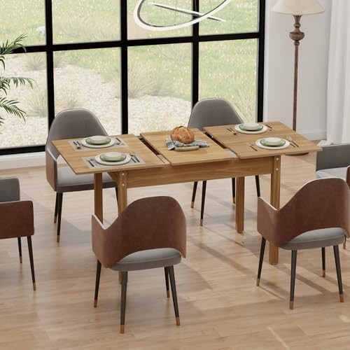 Extendable Wooden Dining Table 110-150cm Seats 4-6 People Oak
