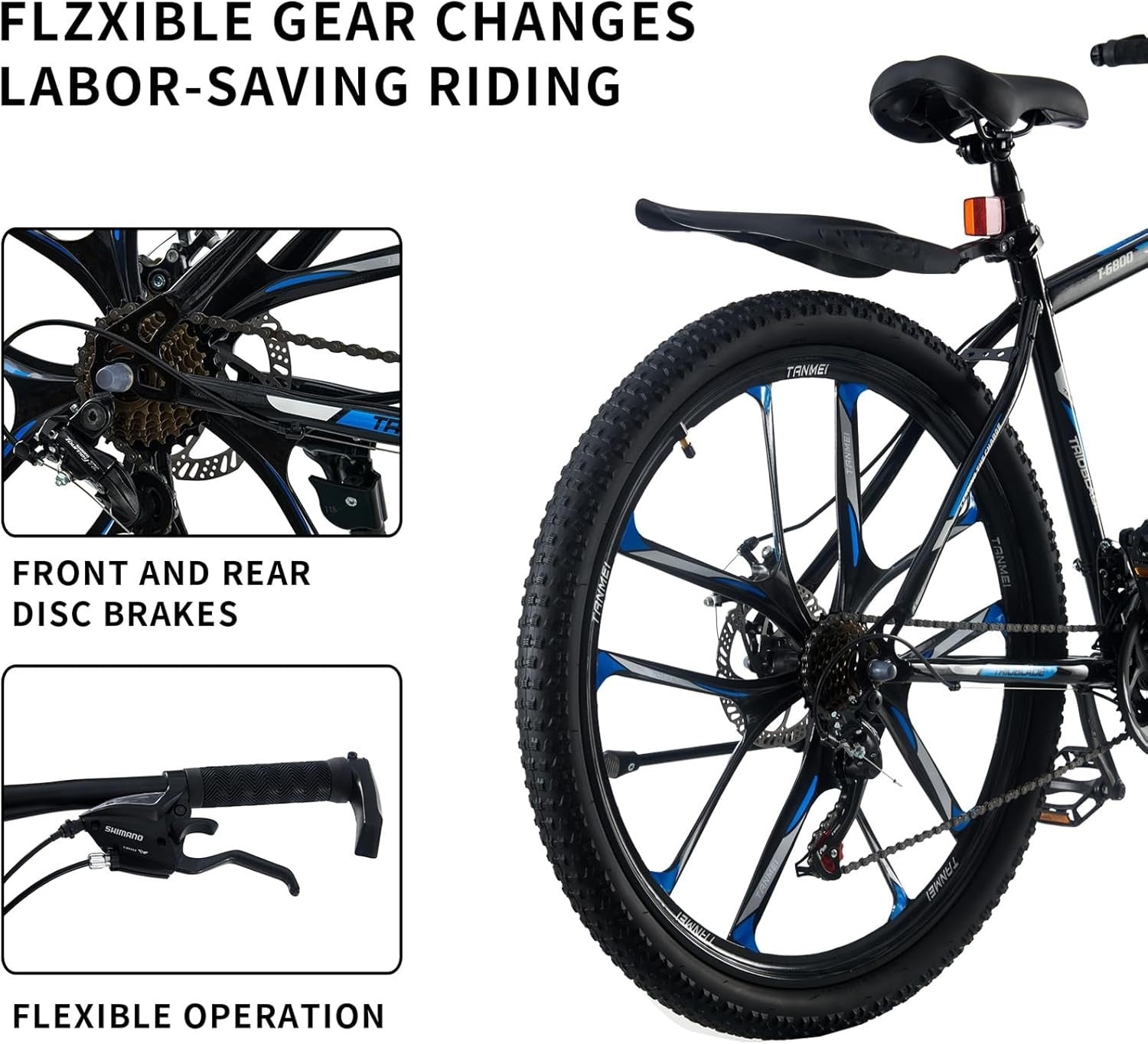 Mountain Bike 27.5" 21-Speed Dual Disc Brake Adult Durable Lightweight
