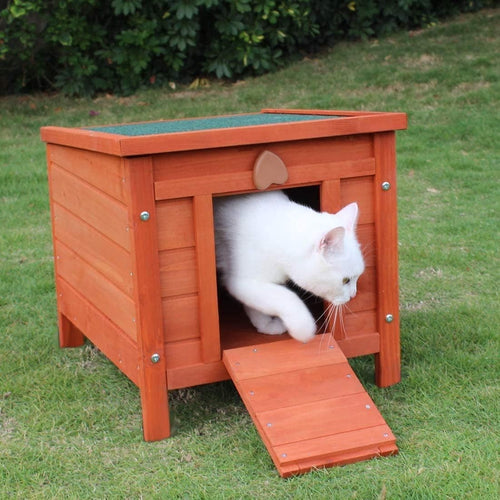 Wooden Rabbit Hide House with Lockable Door & Easy Clean Top 50x42x43cm