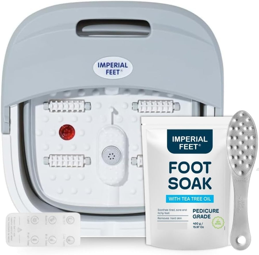 Heated Foot Spa Soak w/ Rollers Bubbles Epsom Salt Pedicure