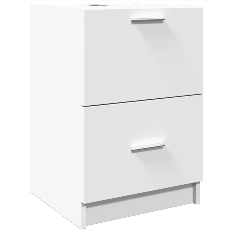 White Bathroom Sink Cabinet 40x37x59cm Modern Under Sink Storage Unit