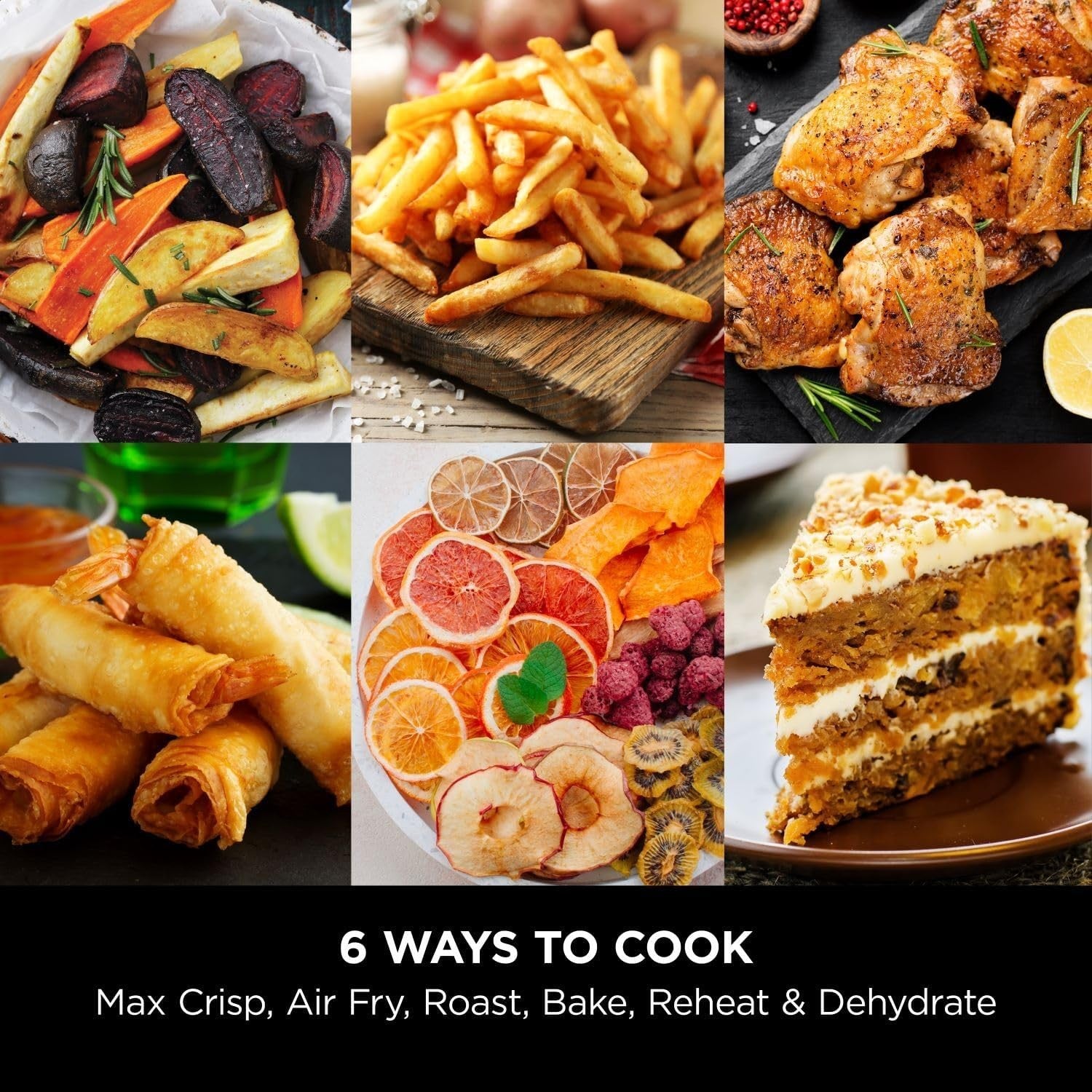 Air Fryer 6.2L Large Drawer Max Crisp Roast Bake Reheat Family Size No Oil