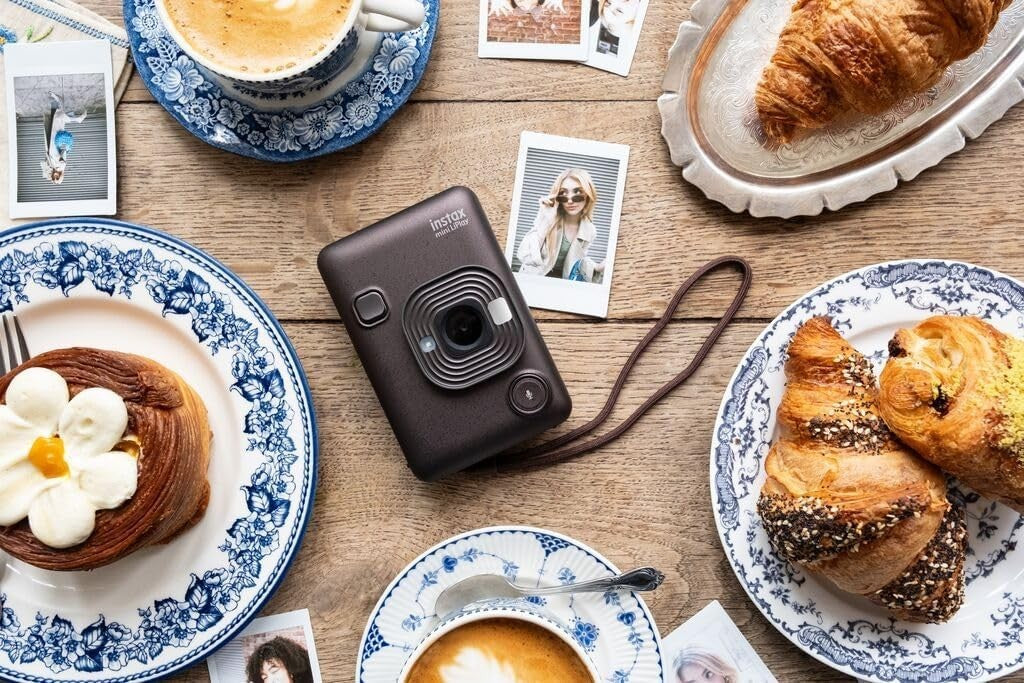 Hybrid Instant Camera LCD Screen USB-C Photo Printer Bronze Camera