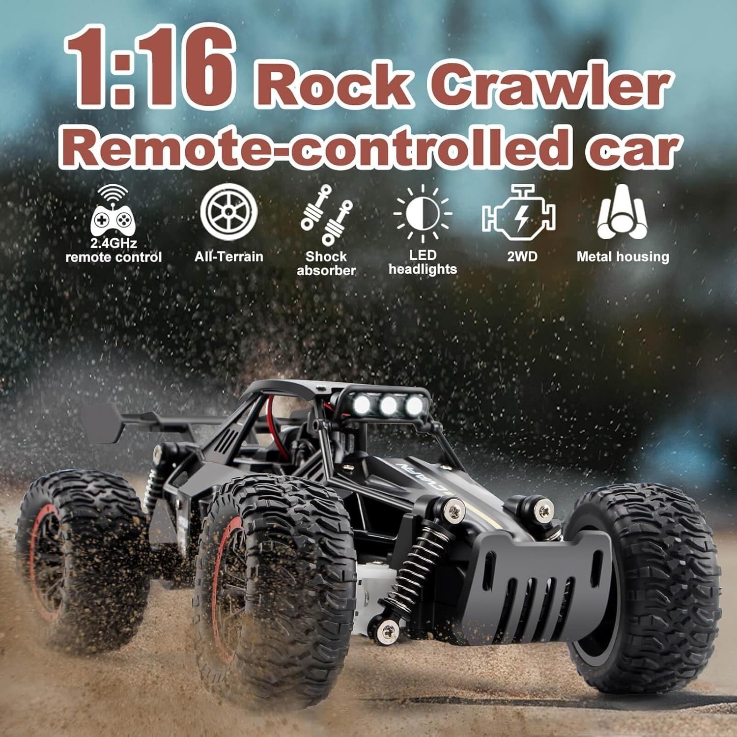 High Speed RC Car 1:16 Off-Road Monster Truck 2.4GHz Remote Control Toy