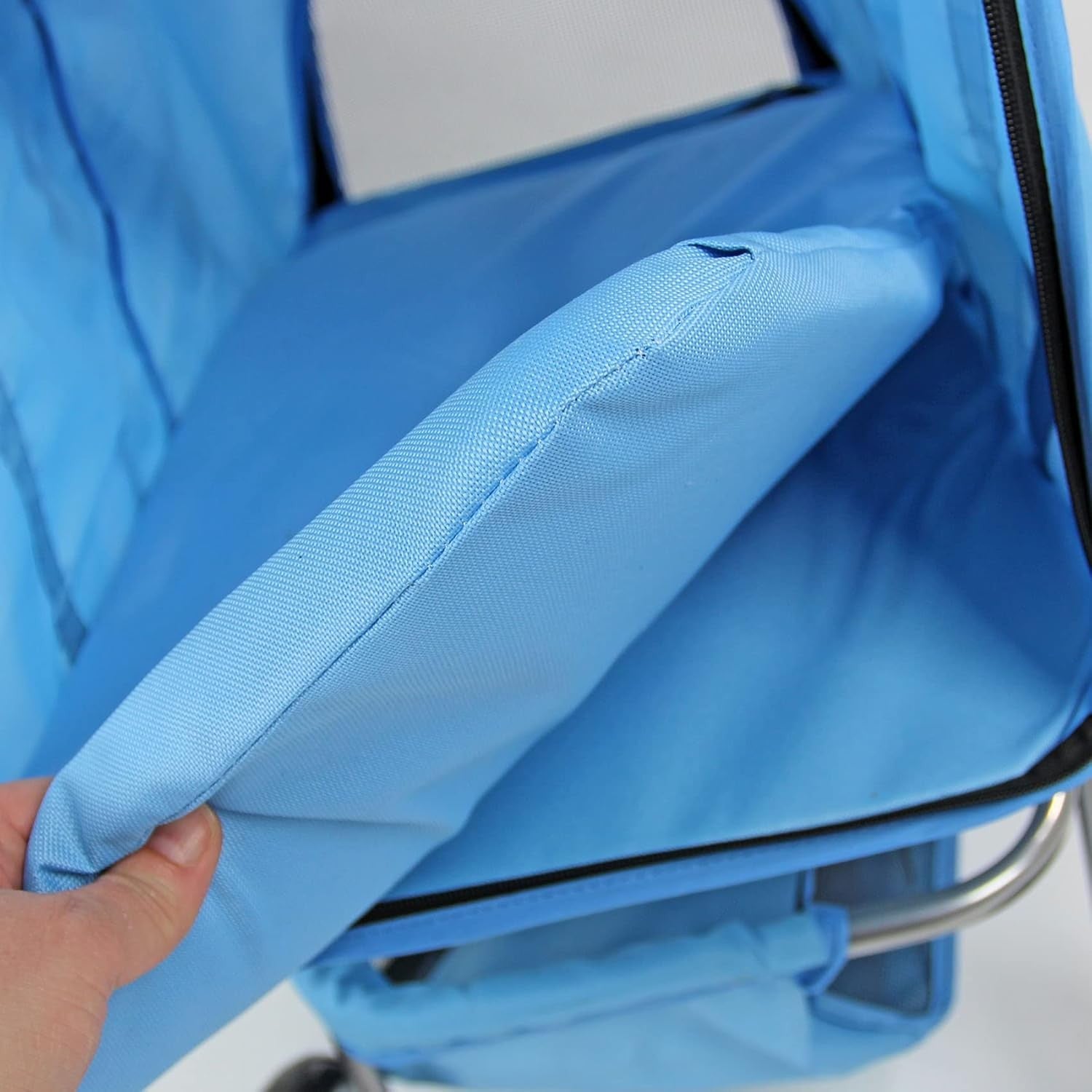 Pet Travel Stroller Dog Cat Pushchair Foldable Swivel Wheels 15kg Blue