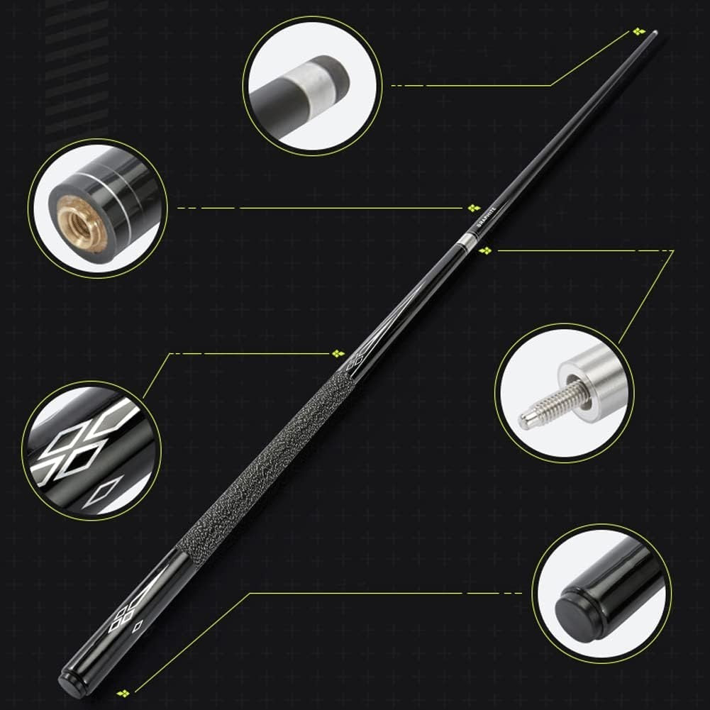 58in Pool Cue Carbon Fiber Maple 11.5mm Tip 19–21oz 1/2 Joint