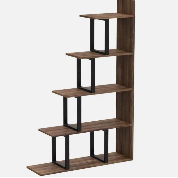 5 Tier L-Shaped Ladder Bookshelf Freestanding Display Unit for Living Room