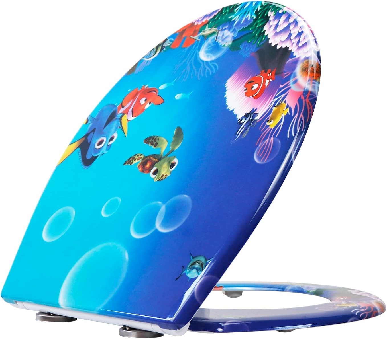 Toilet Seat Soft Close Quick Release Top Fix Colorful Patterns 45x37cm