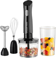 3-in-1 Hand Blender Food Processor Chopper Whisk 500W BPA-Free 600ml