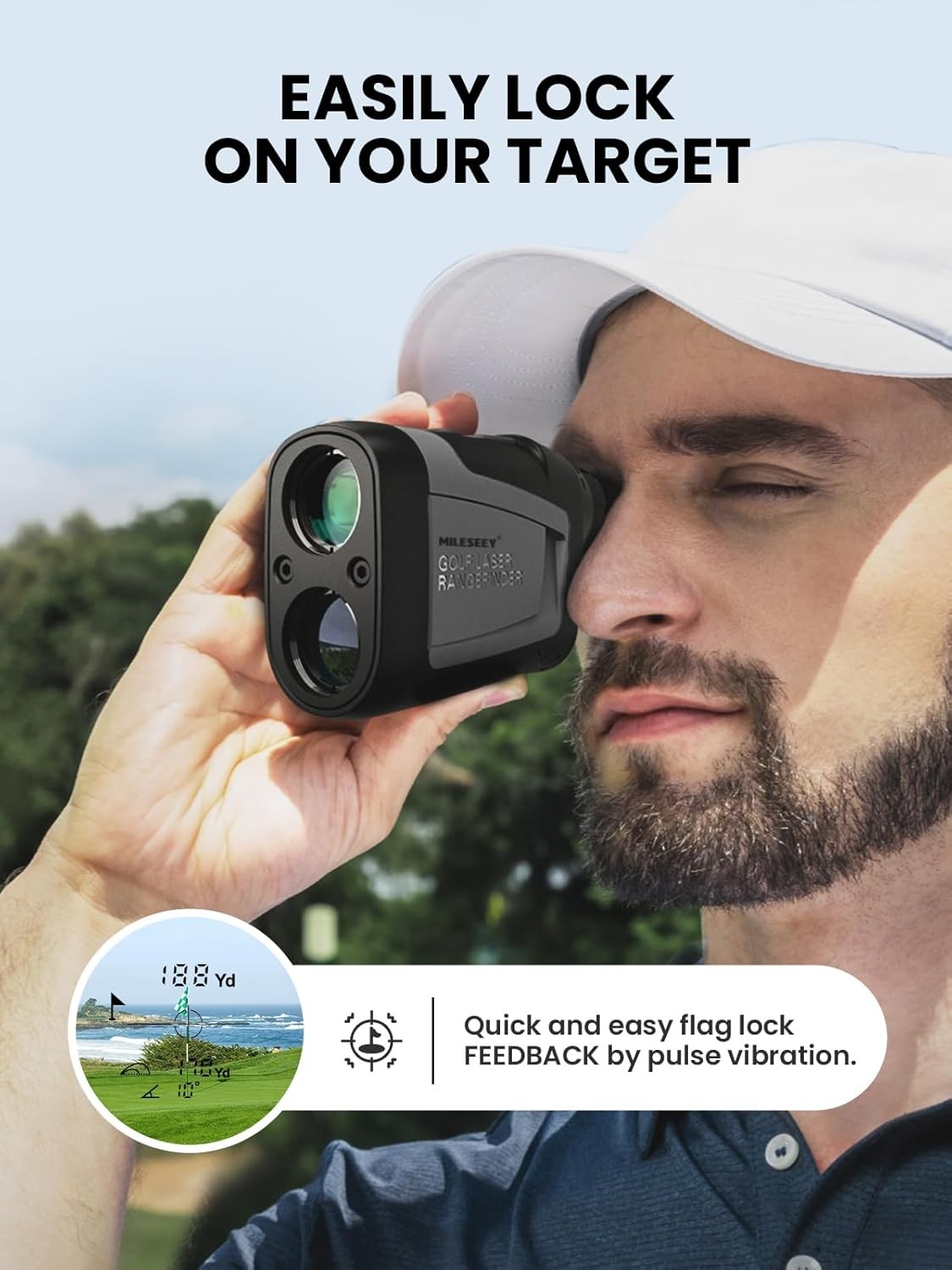 Golf Rangefinder 1100Y Slope On Off Flag Lock Vibration 6X Accuracy