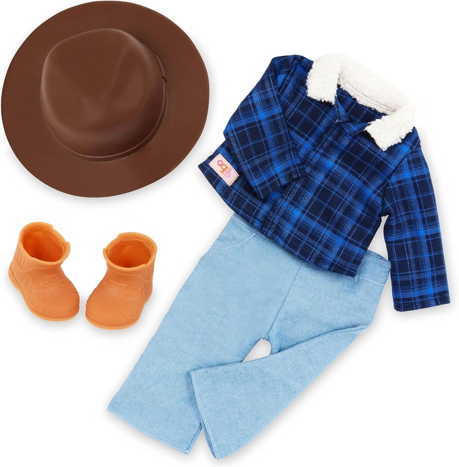 18in Boy Doll Country Western Outfit Hazel Eyes Wavy Hair Toy