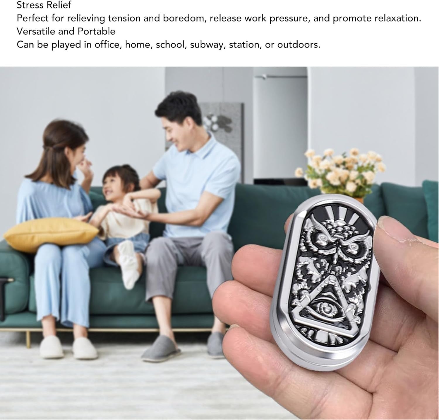 Zinc Alloy Fidget Slider Stress Relief Pocket Sensory Desk Toy