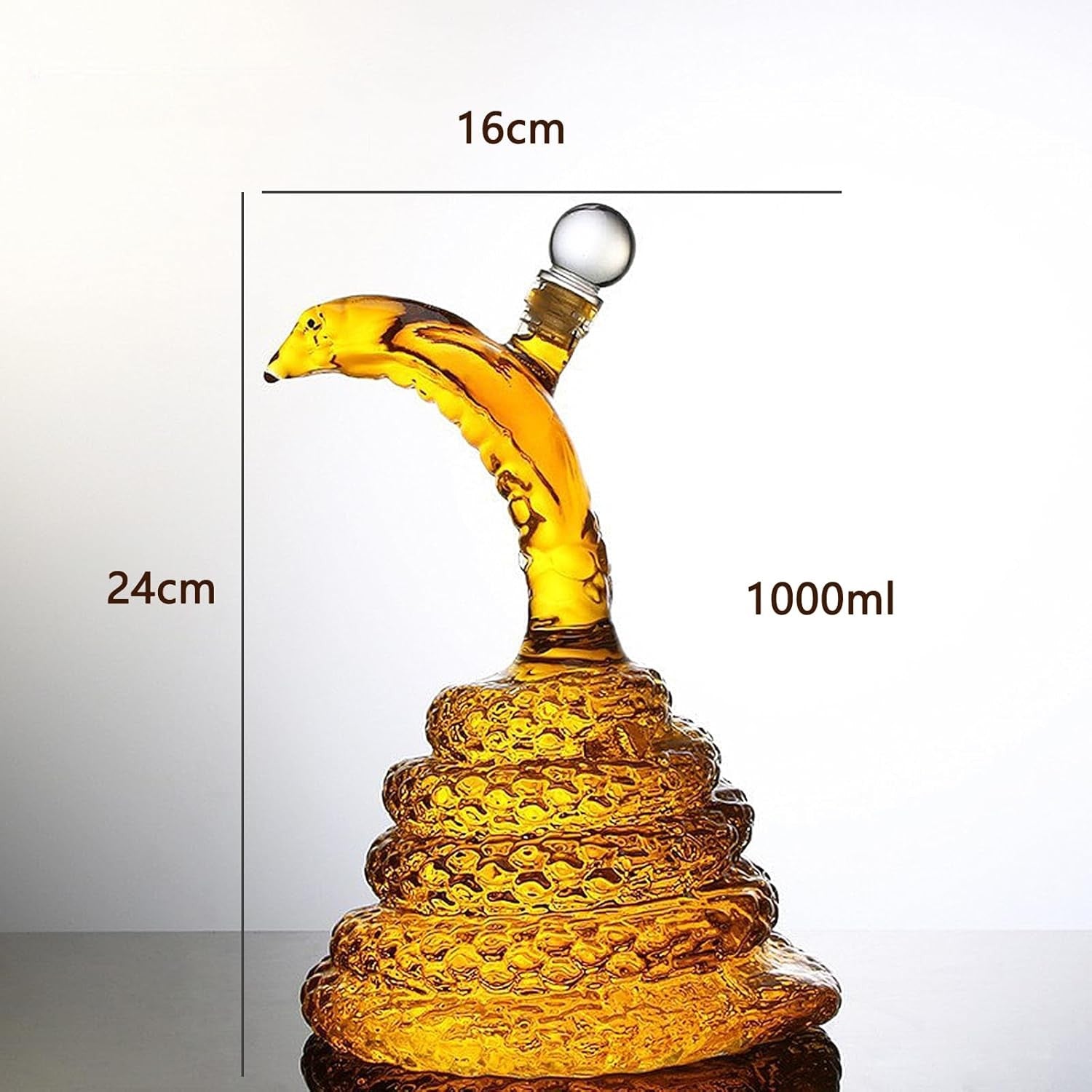 Cobra Snake 1L Wine Decanter | Hand-Blown Glass Whiskey Aerator Gift Decor