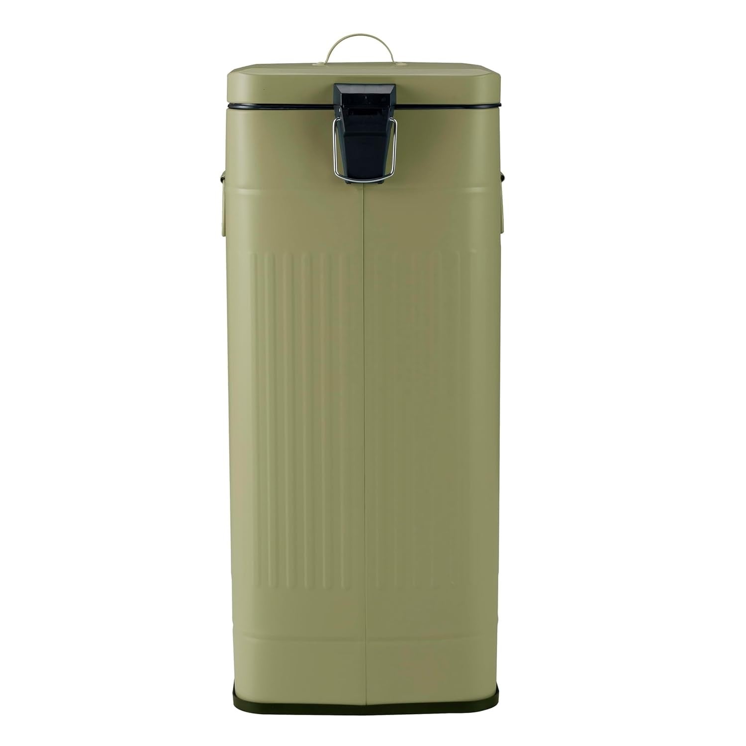 30L Kitchen Pedal Bin | Steel Retro Square Waste Can Sage Green