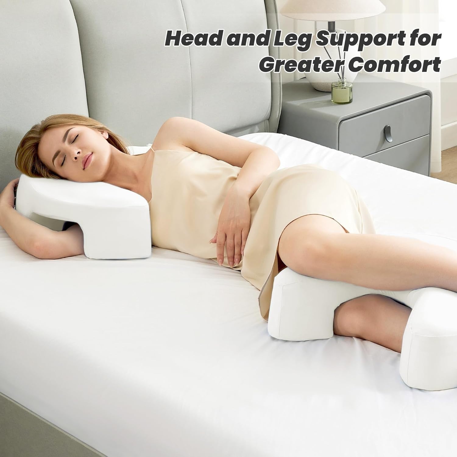 Ergonomic Side Sleeper Pillow with Arm Hole Memory Foam Neck Support