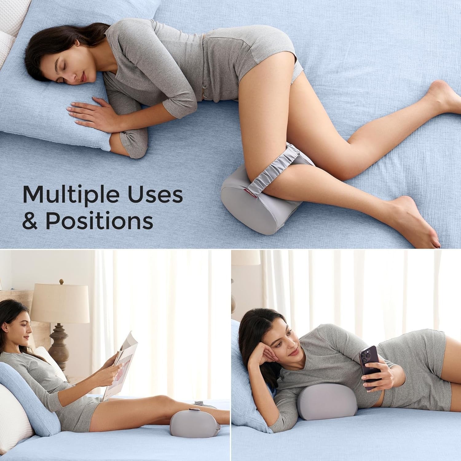Knee Pillow for Side Sleepers Memory Foam Hip Back Sciatica Support