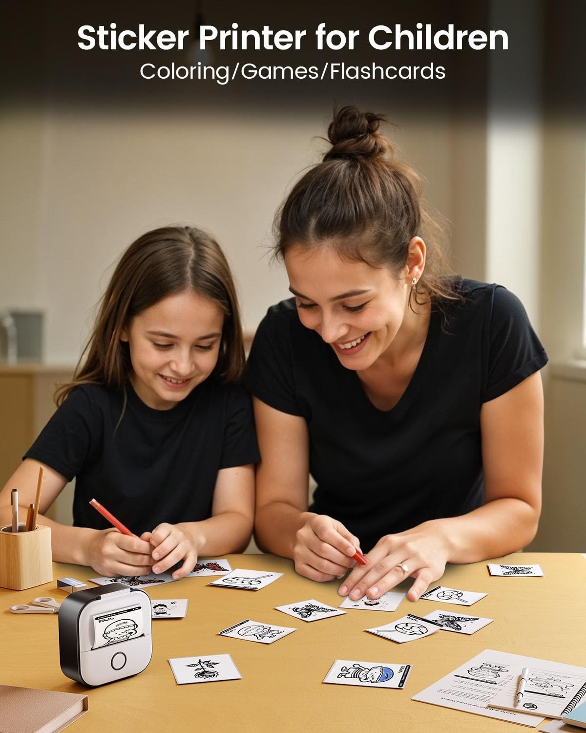 Mini Thermal Sticker Printer – Portable Bluetooth Printer for Kids