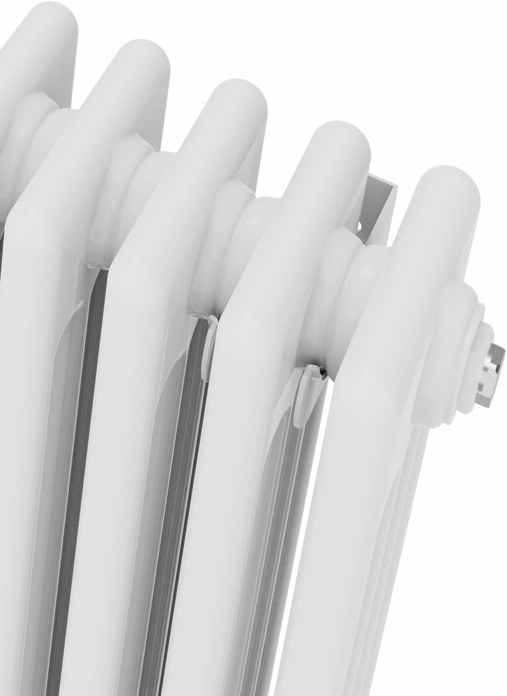 Quadruple Column Horizontal Radiator 600x425mm White Cast Iron Style