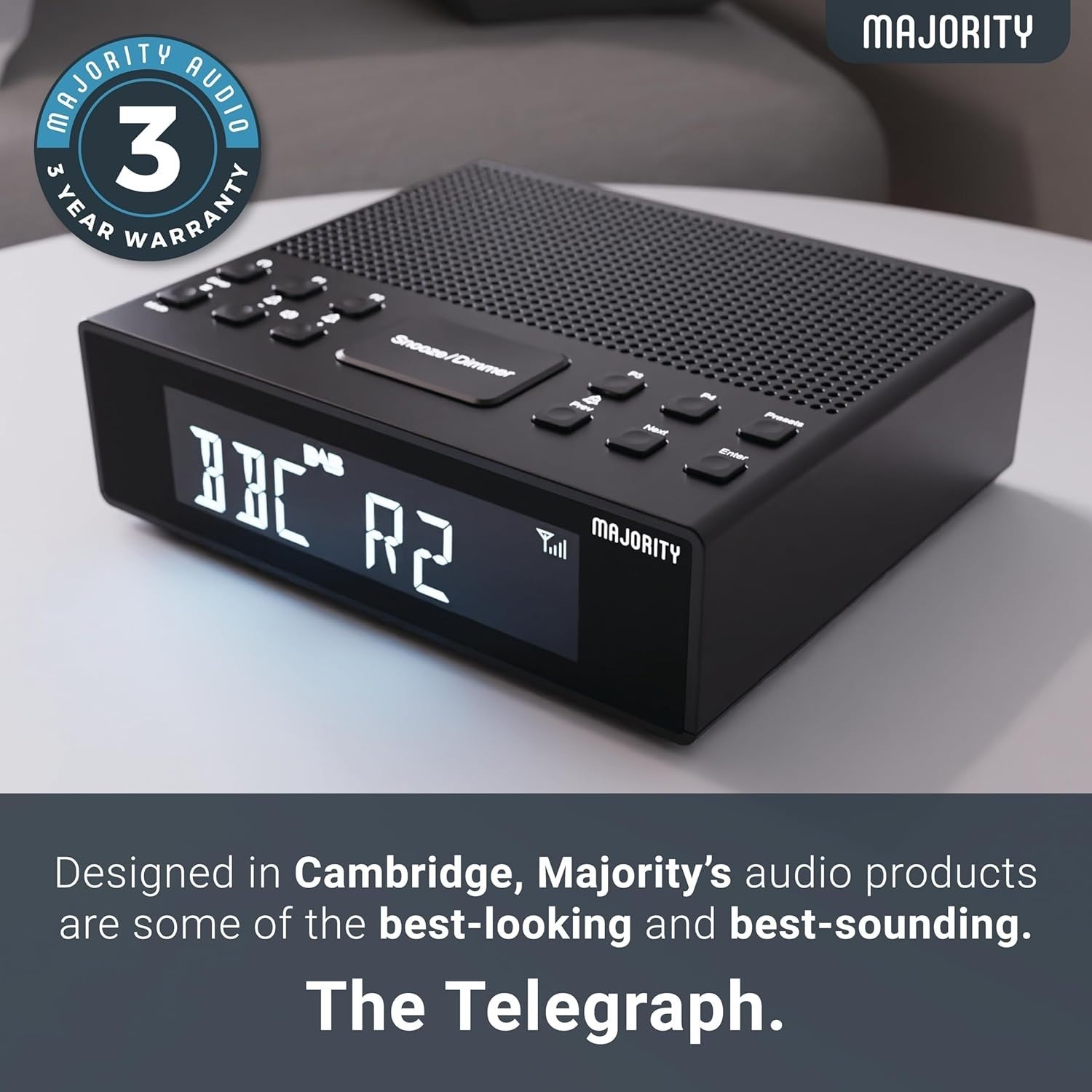 DAB+ FM Bedside Radio Bluetooth Alarm Clock USB High Volume