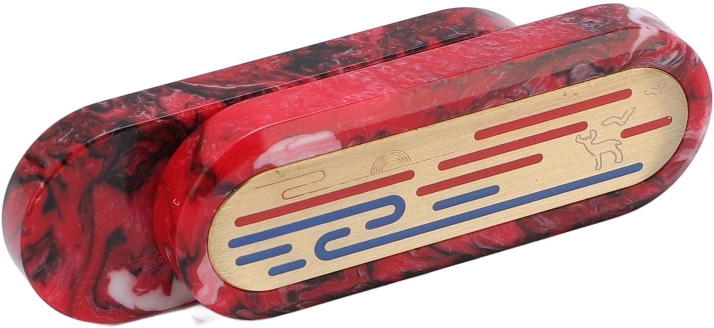 Red Push Card Fidget Slider Mechanical Haptic Stress Relief Pocket Toy