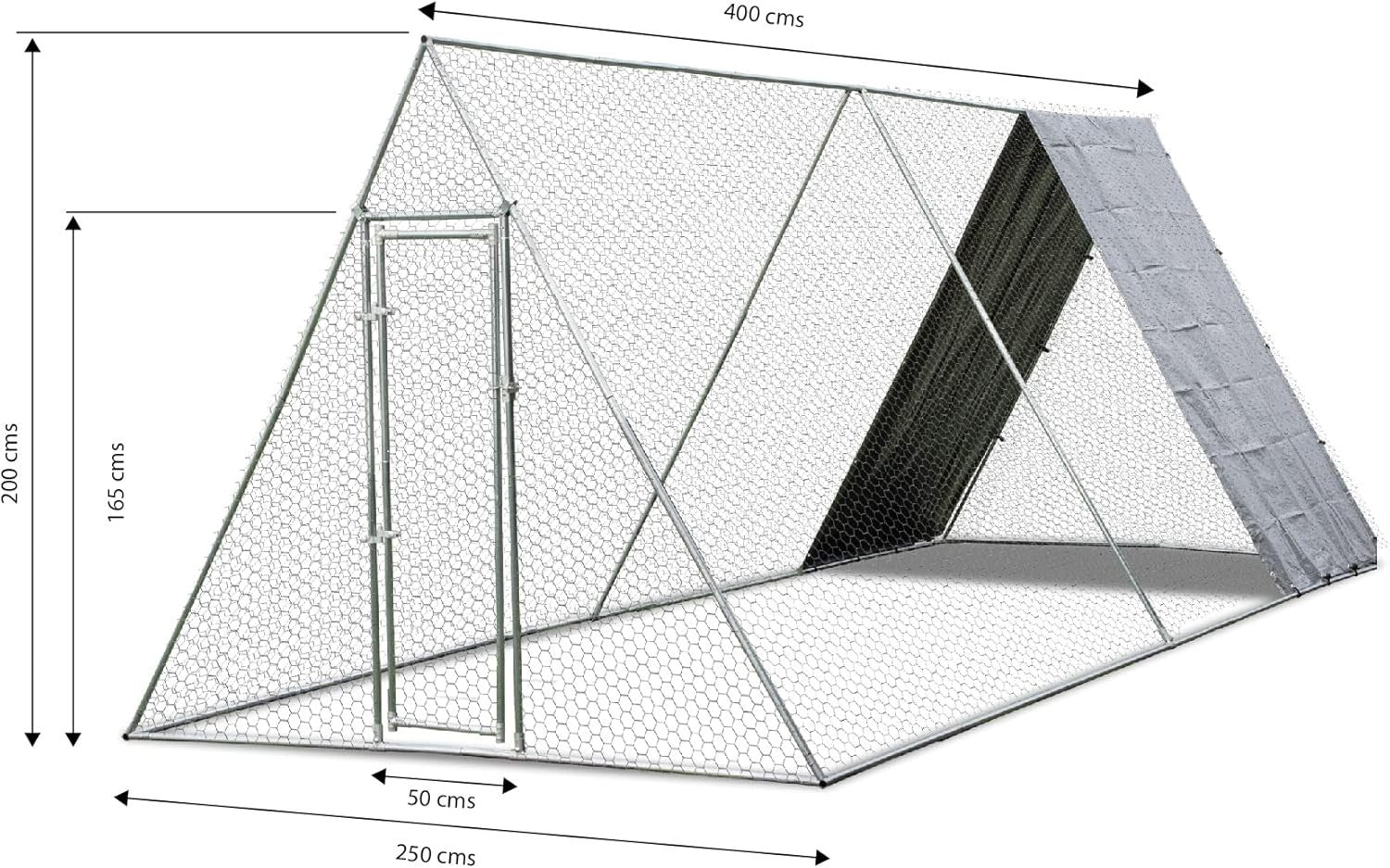 Walk In Chicken Run 2.5x4m Galvanised Steel Heavy Duty Cage Cover