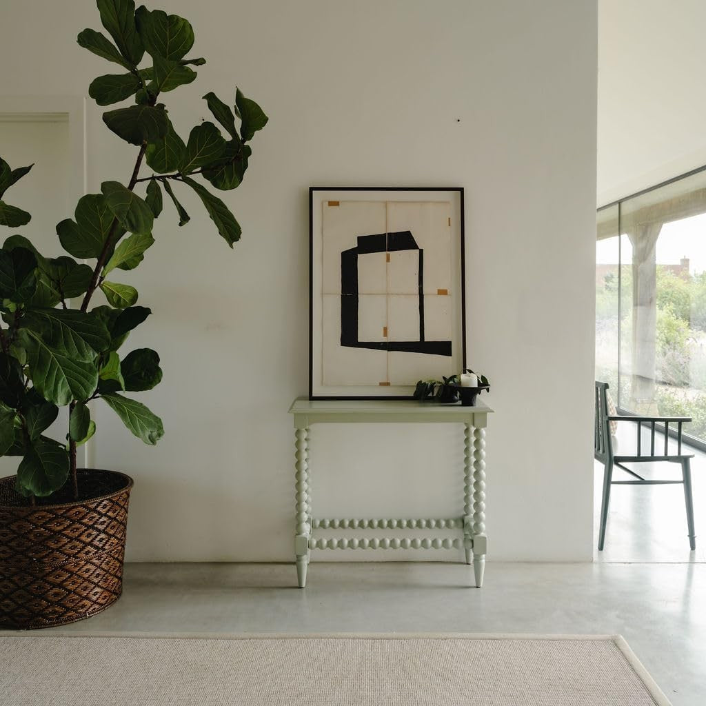 Slimline Hallway Console Table with Bobbin Legs, Pale Olive, Small 34x85x76cm