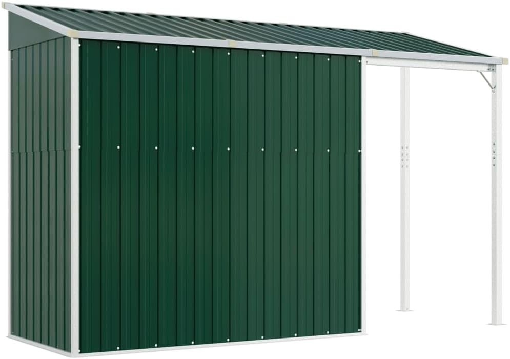 Metal Garden Shed Outdoor Tool Firewood Bike Storage 277x111x181cm Green