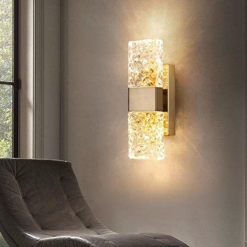 Modern LED Crystal Wall Light Sconce Gold Bedroom Living Hallway Lamp