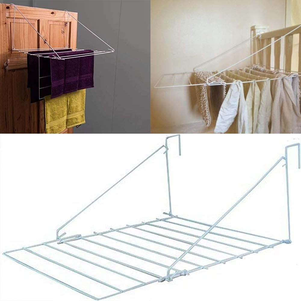 Over Door Clothes Airer 7m Folding Drying Rack Space Saving Laundry Hanger