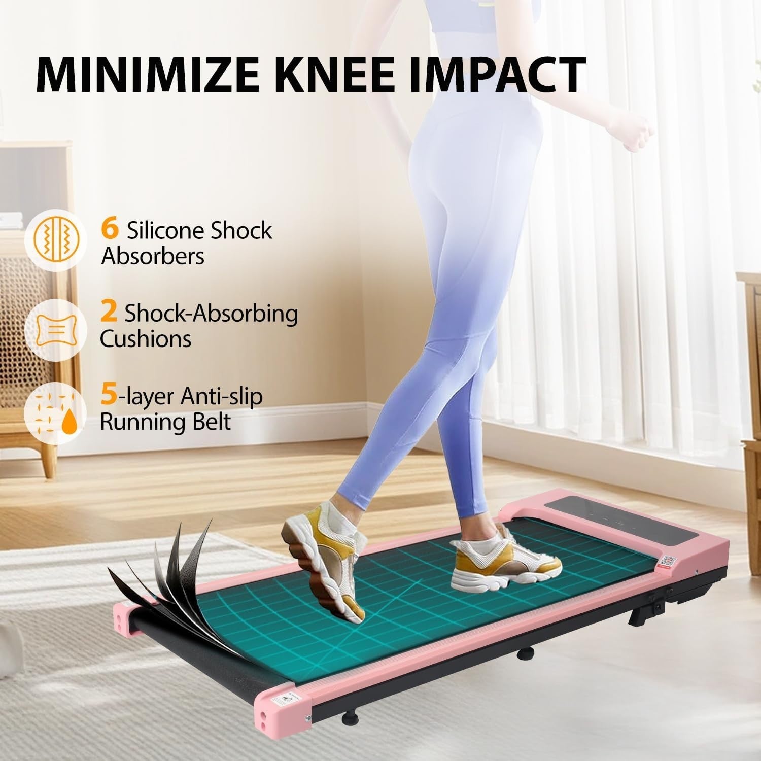 Under Desk Treadmill w/ Incline, Bluetooth Speaker & LED Display, 1-12km/h
