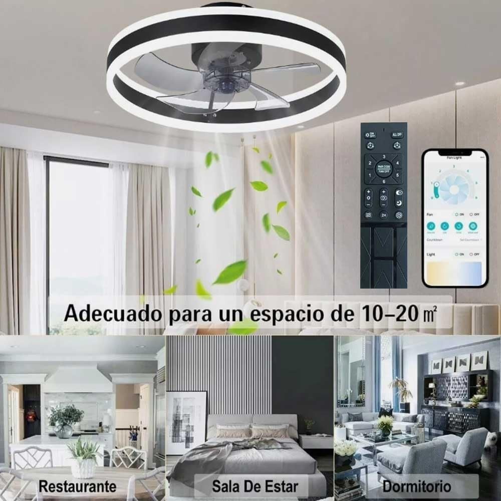 Blendra 50CM Modern Ceiling Fan with Light, 6-Speed, Dimmable LED, Remote