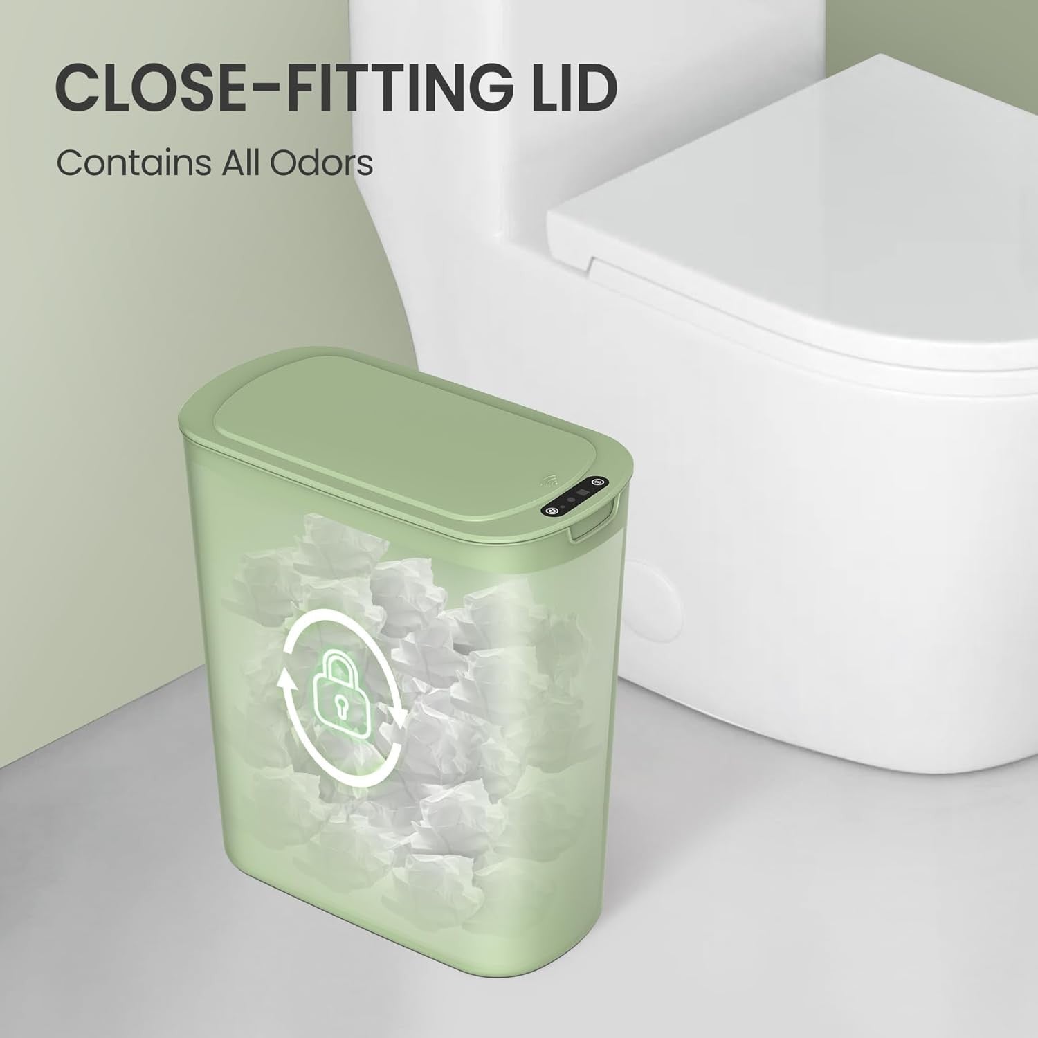 2.6G Touchless Motion Sensor Trash Can | Smart Bathroom Wast Bin