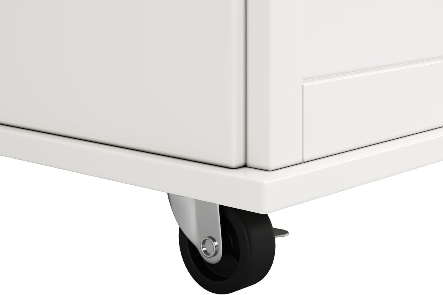 Kitchen Island Trolley on Wheels Expandable Top 2 Drawers Storage White
