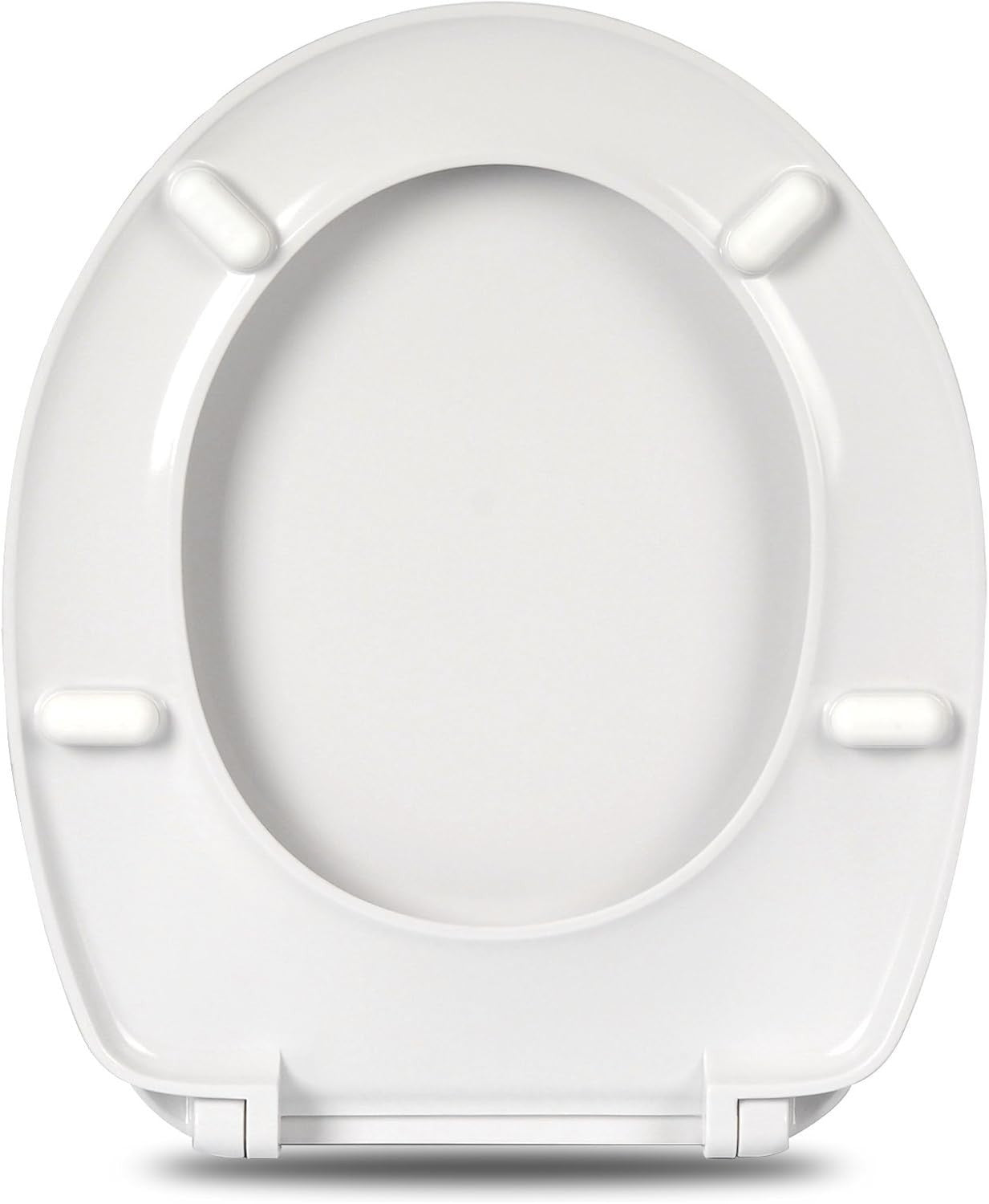 Premium Soft Close Toilet Seat O-Shape Duroplast Adjustable Hinges White 45x37cm