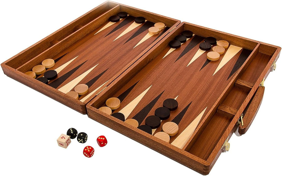 Classic Wooden Backgammon Set 38x50cm Folding Travel Board Game Adults