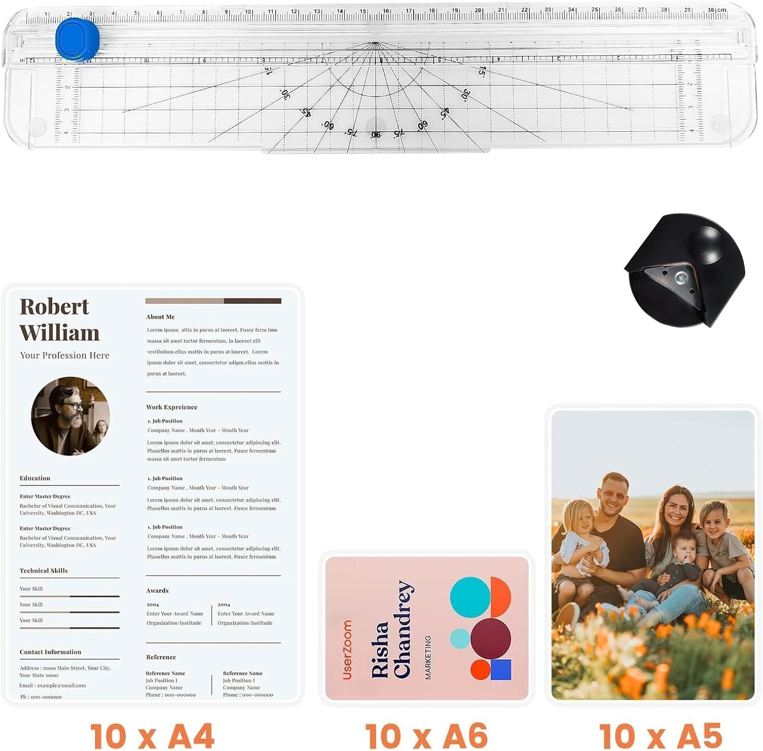 A4 Laminator Hot Cold Portable Fast Warm Up No Bubbles + 30 Pouches