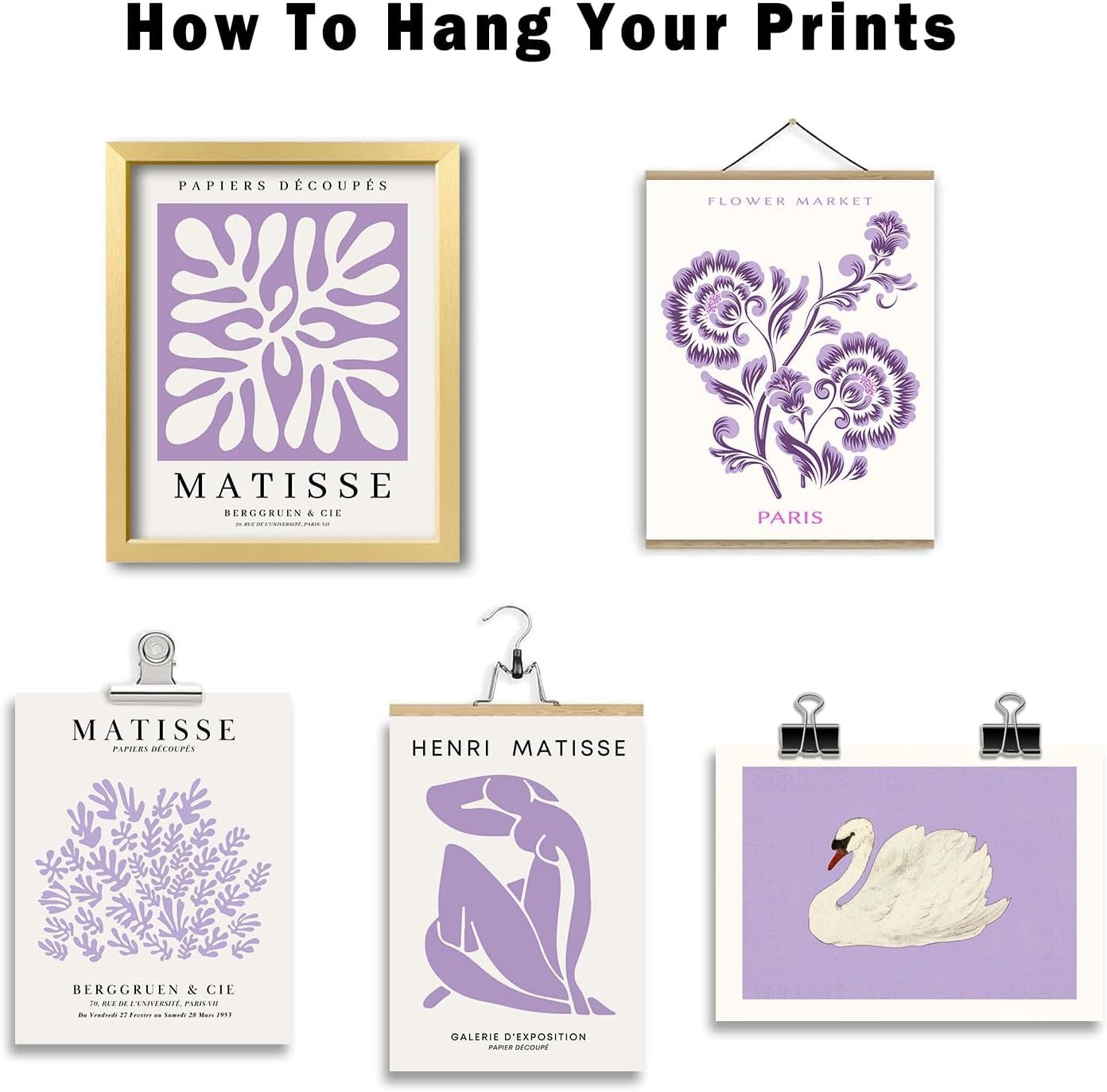 Purple Gallery Wall Art 16pc 11x14in Lavender Poster Set