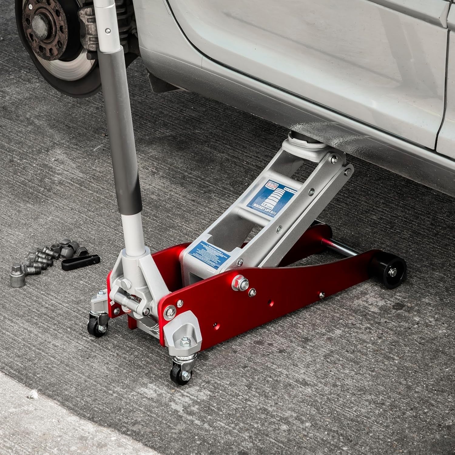 1.8 Ton Low Entry Aluminium Trolley Jack Rocket Lift 85–470mm Lightweight