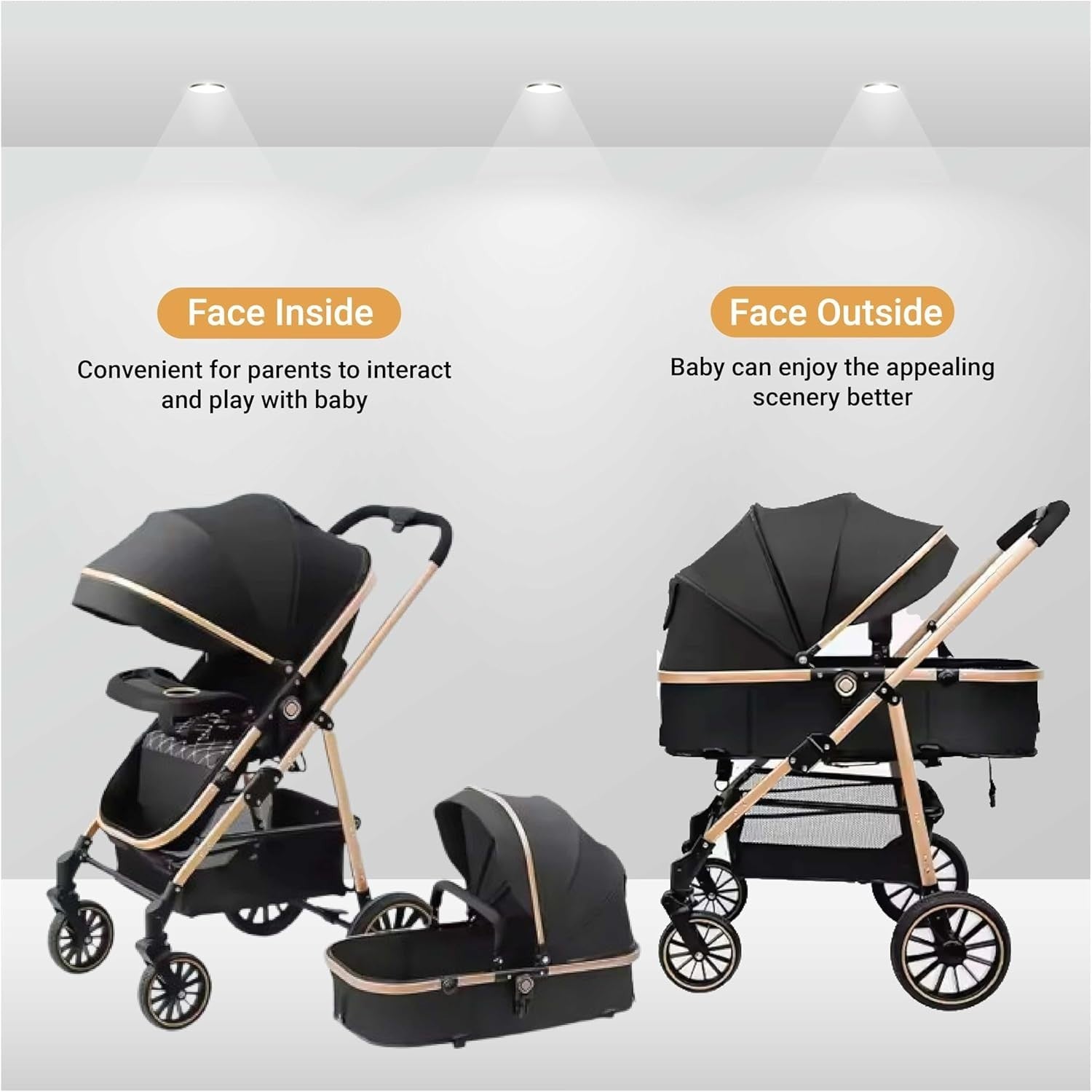 Lightweight Foldable Baby Pushchair Compact Travel Stroller Recline 0–3Y
