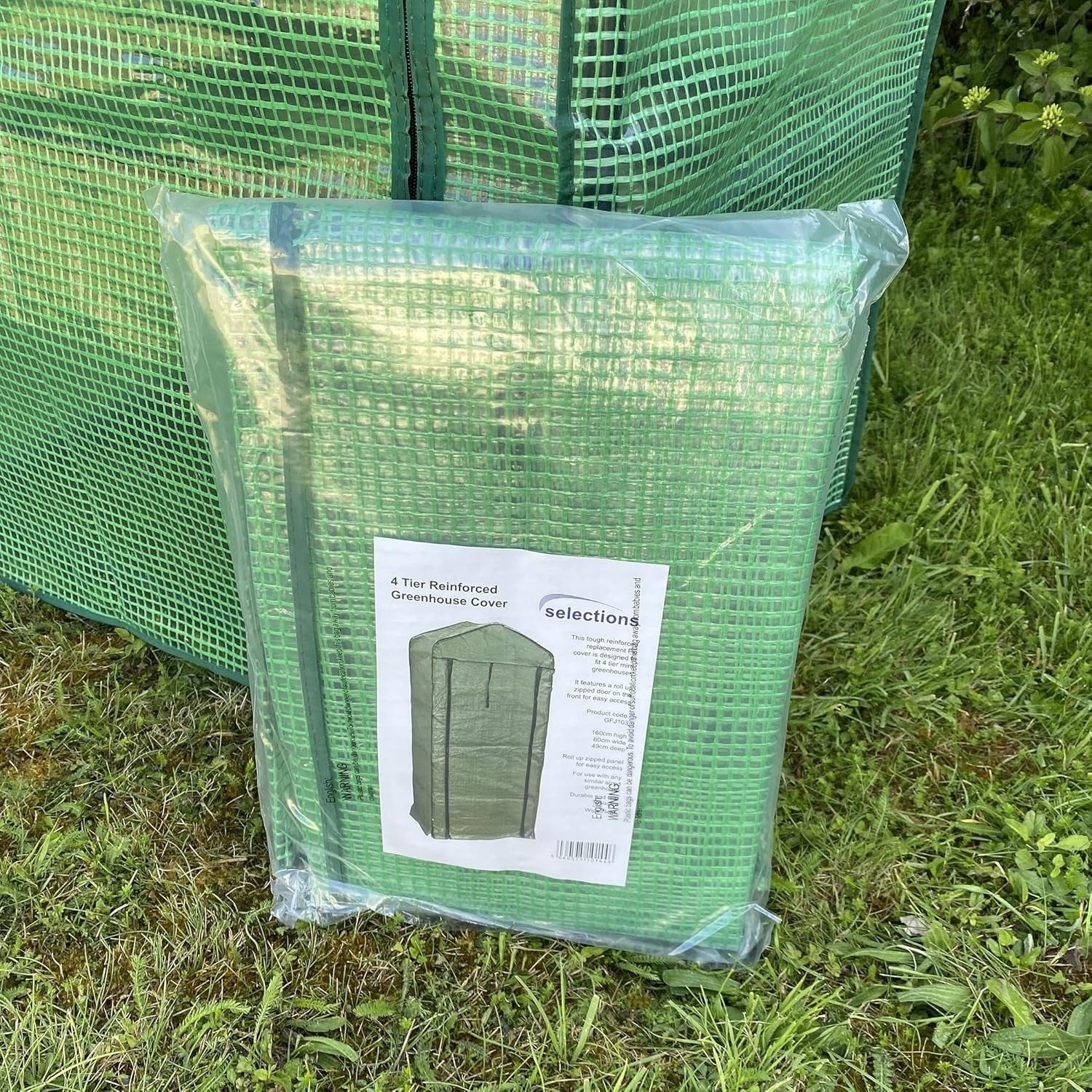 4 Tier Reinforced Greenhouse Cover Heavy Duty with Roll-Up Door 49x69x160cm