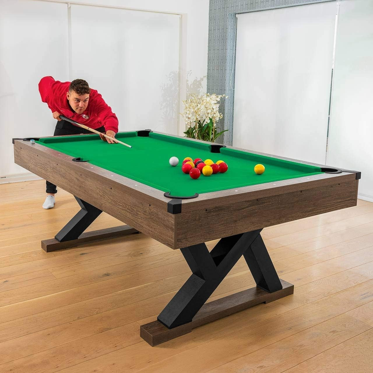 7FT Full Size Pool Table Adjustable Home Pub Billiards Set w Accessories