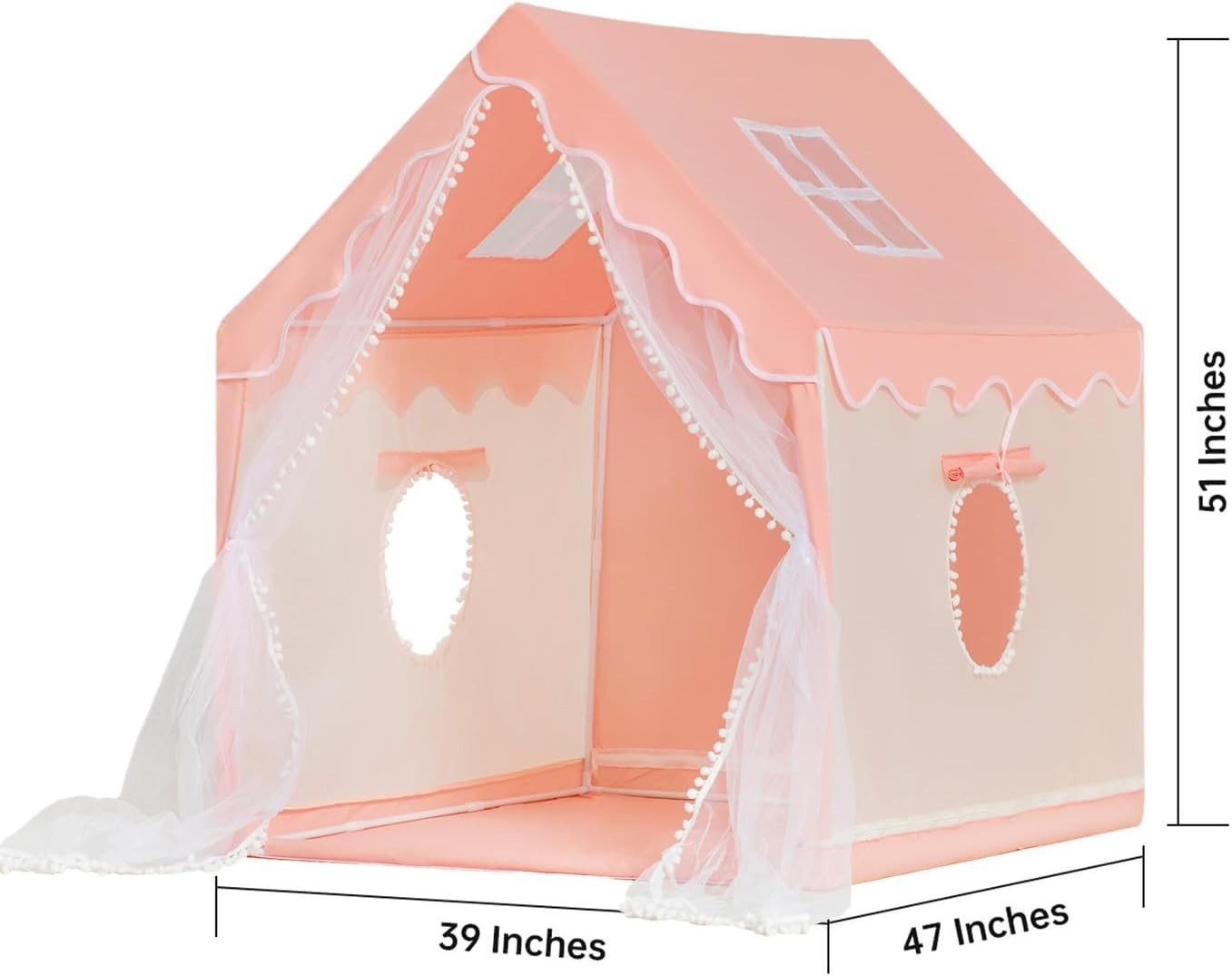 Kids Princess Play Tent with Star Lights Indoor Outdoor Large Playhouse