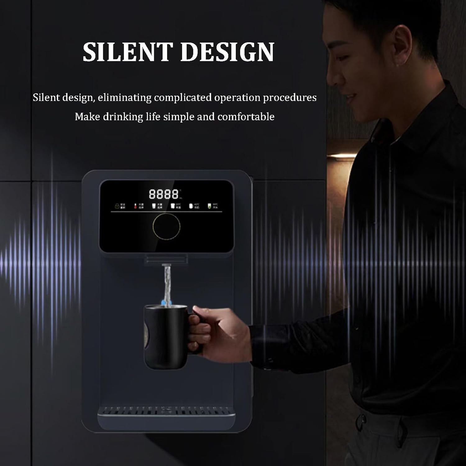 Wall Mounted Instant Hot Water Dispenser Touch Screen Child Lock Dual Temp