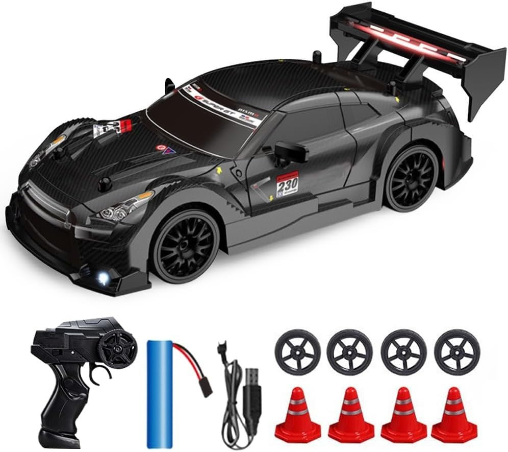 1:24 RC Drift Car 20KM/H 4WD Remote Control Racing Toy 2 Batteries LED Lights